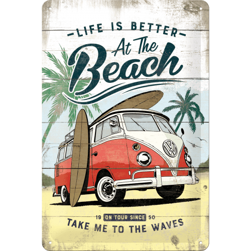 Nostalgic-Art Tin Sign 20 X 30 Vw Bulli – Beach - Billede 2
