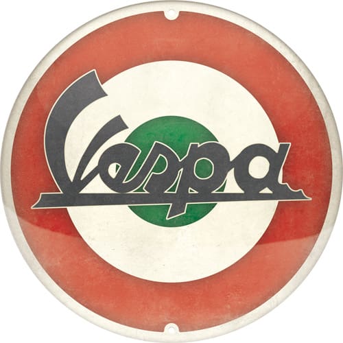 Vespa – Logo Italian Skilt Ø35 - Billede 2