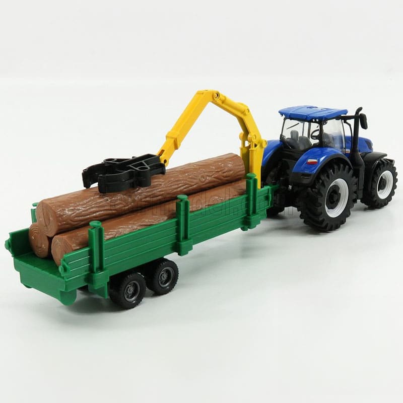 Bburago Traktor New Holland T7.315 Med Trailer – Flere Varianter - Billede 6