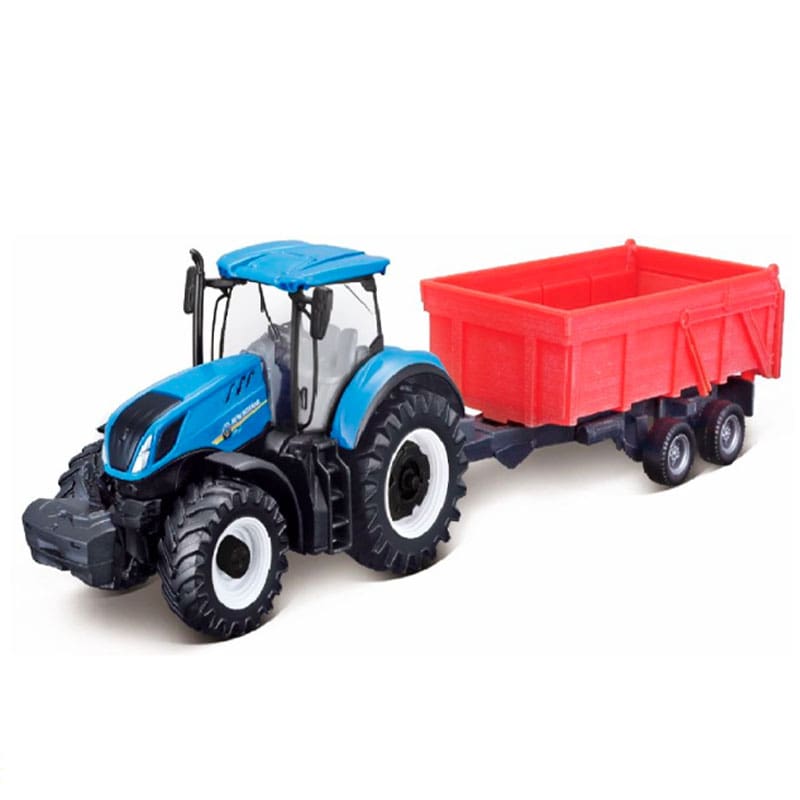 Bburago Traktor New Holland T7.315 Med Trailer – Flere Varianter - Billede 3